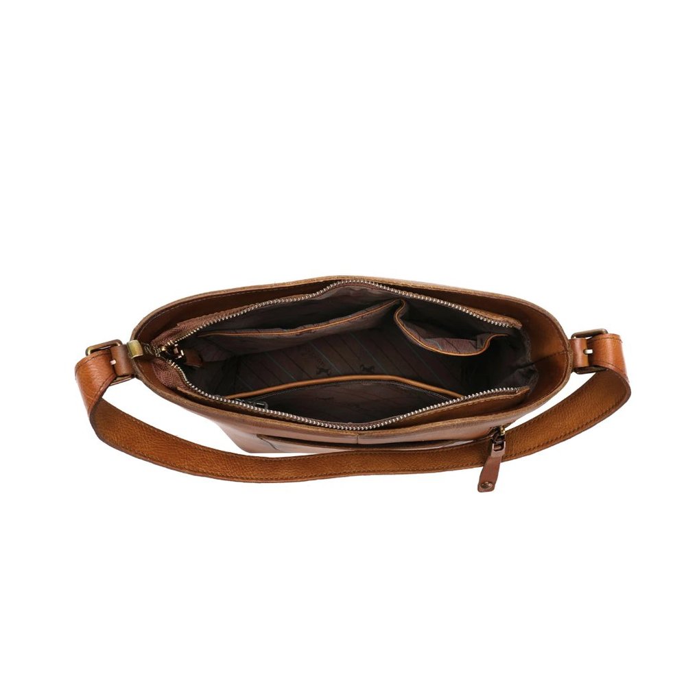 NIB Montana West Genuine Leather Collection Concealed Carry Hobo in Brown - Picture 5 of 7